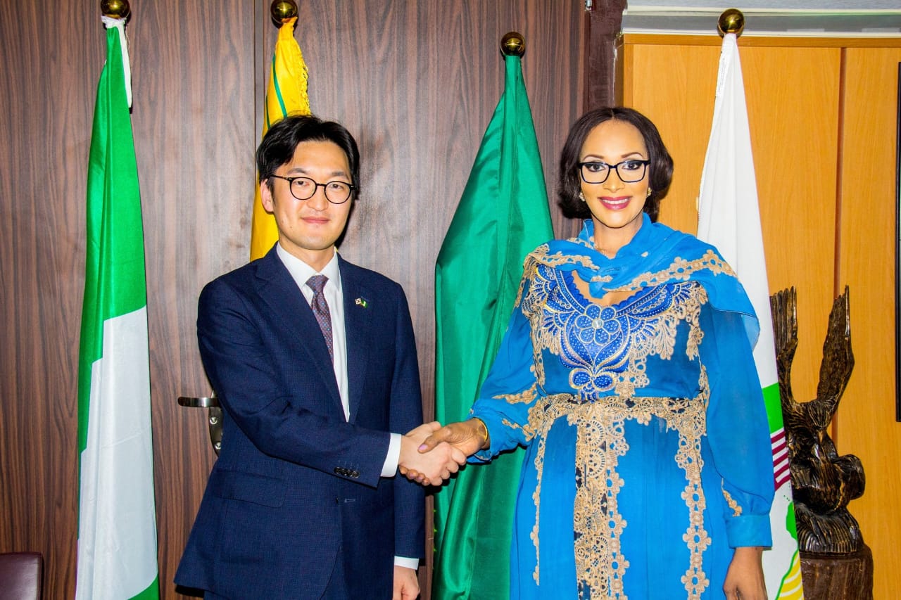 Nigerian Foreign Affairs Minister, Bianca-Odumegwu-Ojukwu and Korean diplomat, Mr Tag